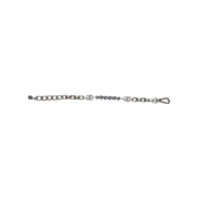 Dolce & Gabbana Silver Tone Chain Lobster Clasp Logo Grey Pearls Bracelet