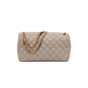 Geantă de umăr din piele matlasată Versace Taupe