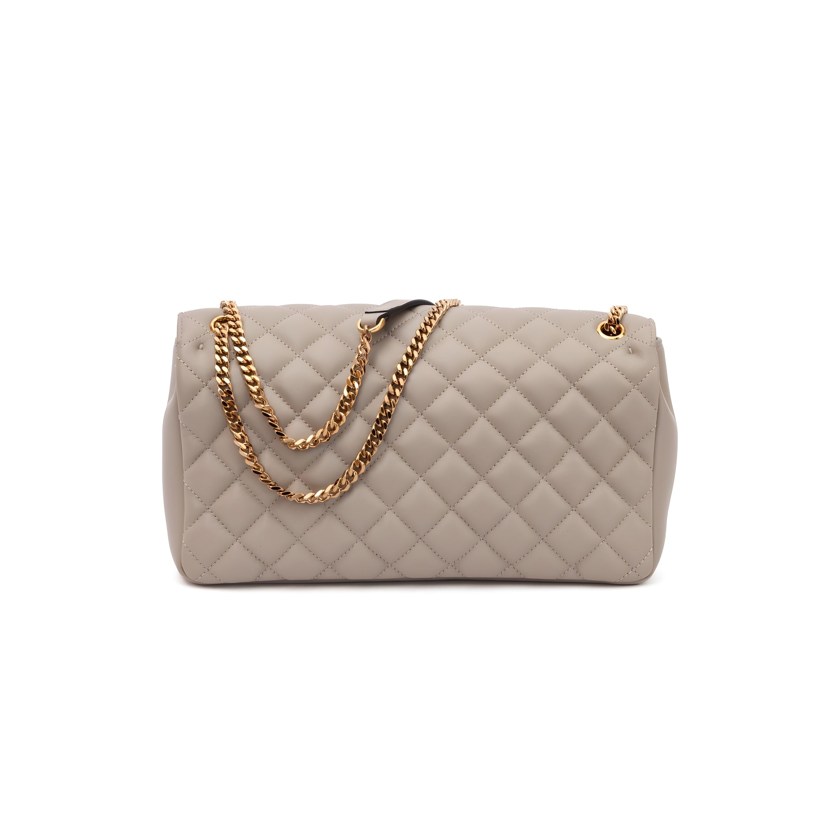 Geantă de umăr din piele matlasată Versace Taupe