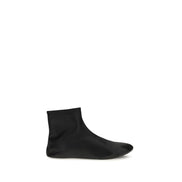 The Row Black Leather Ankle Boots