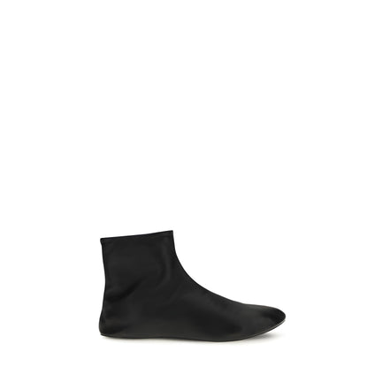 The Row Black Leather Ankle Boots