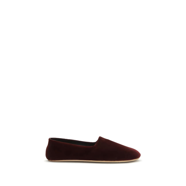 Mocasini slip-on The Row bordo din bumbac