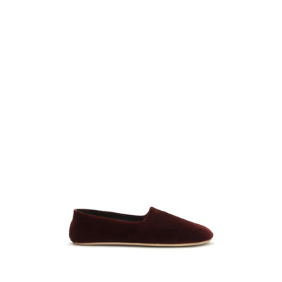 Mocasini slip-on The Row bordo din bumbac