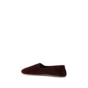 Mocasini slip-on The Row bordo din bumbac