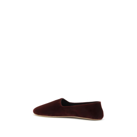Mocasini slip-on The Row bordo din bumbac