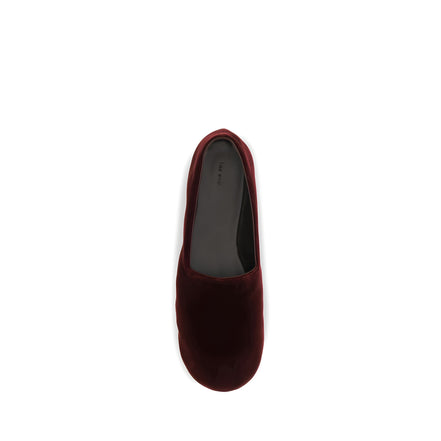 Mocasini slip-on The Row bordo din bumbac