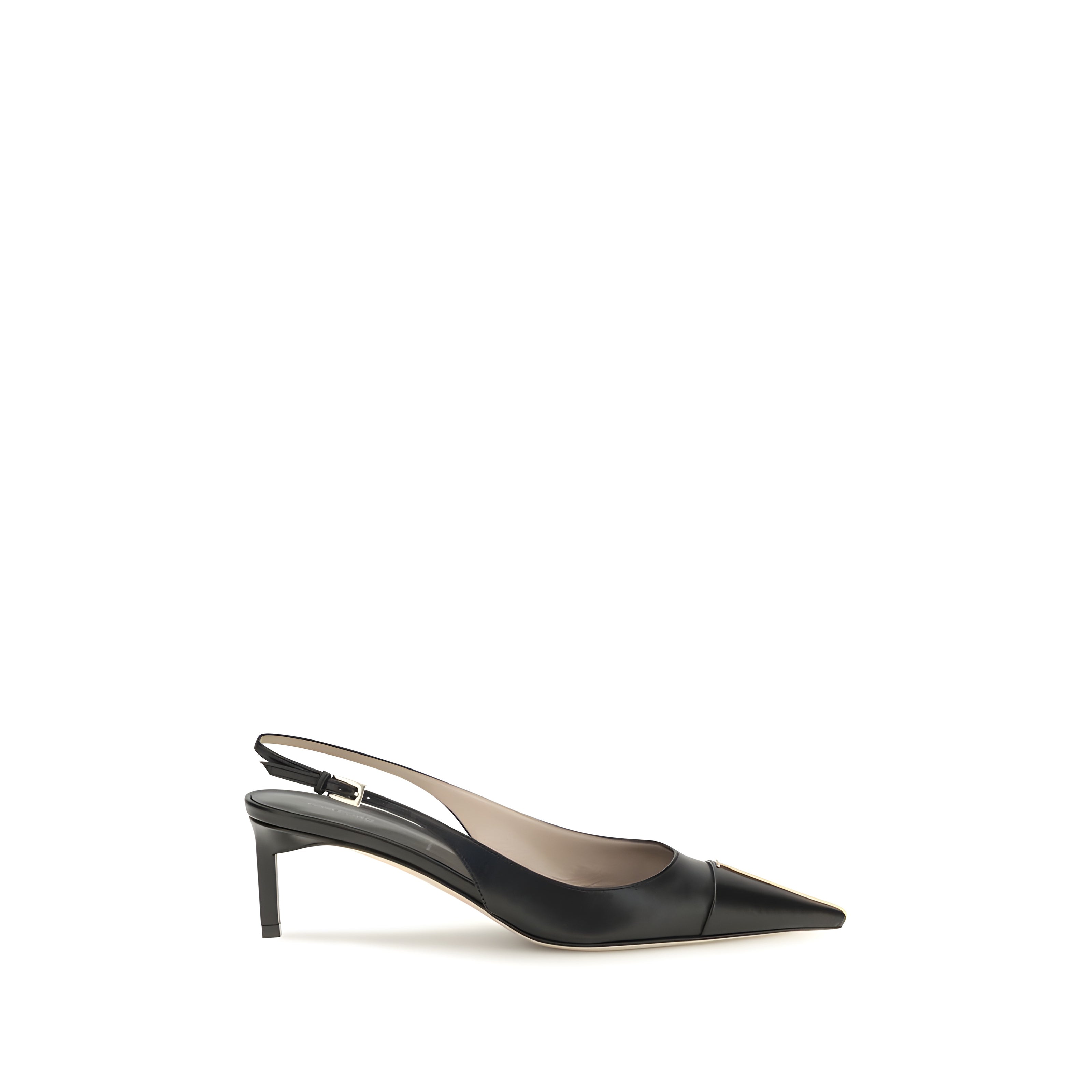 Tom Ford Black Calf Leather Mid Heel Pumps