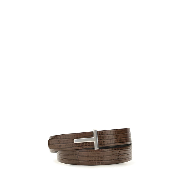 Curea Tom Ford maro din piele