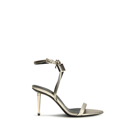 Sandale cu toc stiletto auriu Tom Ford