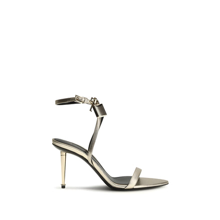 Sandale cu toc stiletto auriu Tom Ford