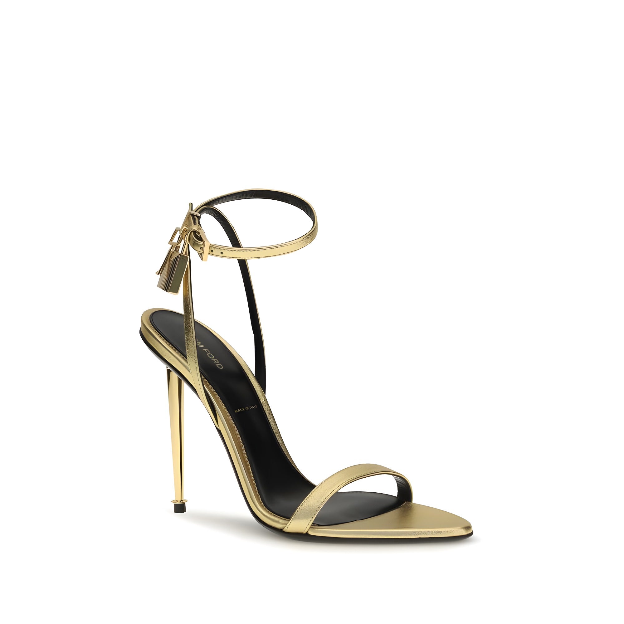 Tom Ford Gold Leather Stiletto Heel Sandals