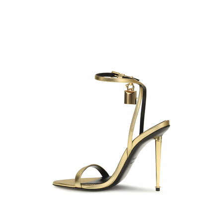 Tom Ford Gold Leather Stiletto Heel Sandals