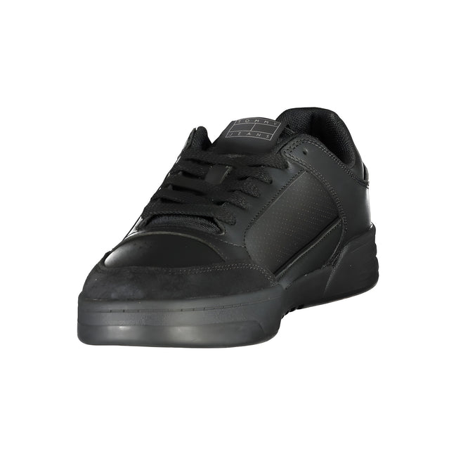 Tommy Hilfiger Black Polyurethane Men's Sneaker