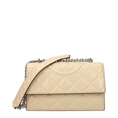 Geantă crossbody Tory Burch bej din piele