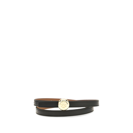 Tory Burch Black Calf Leather Regular Belt