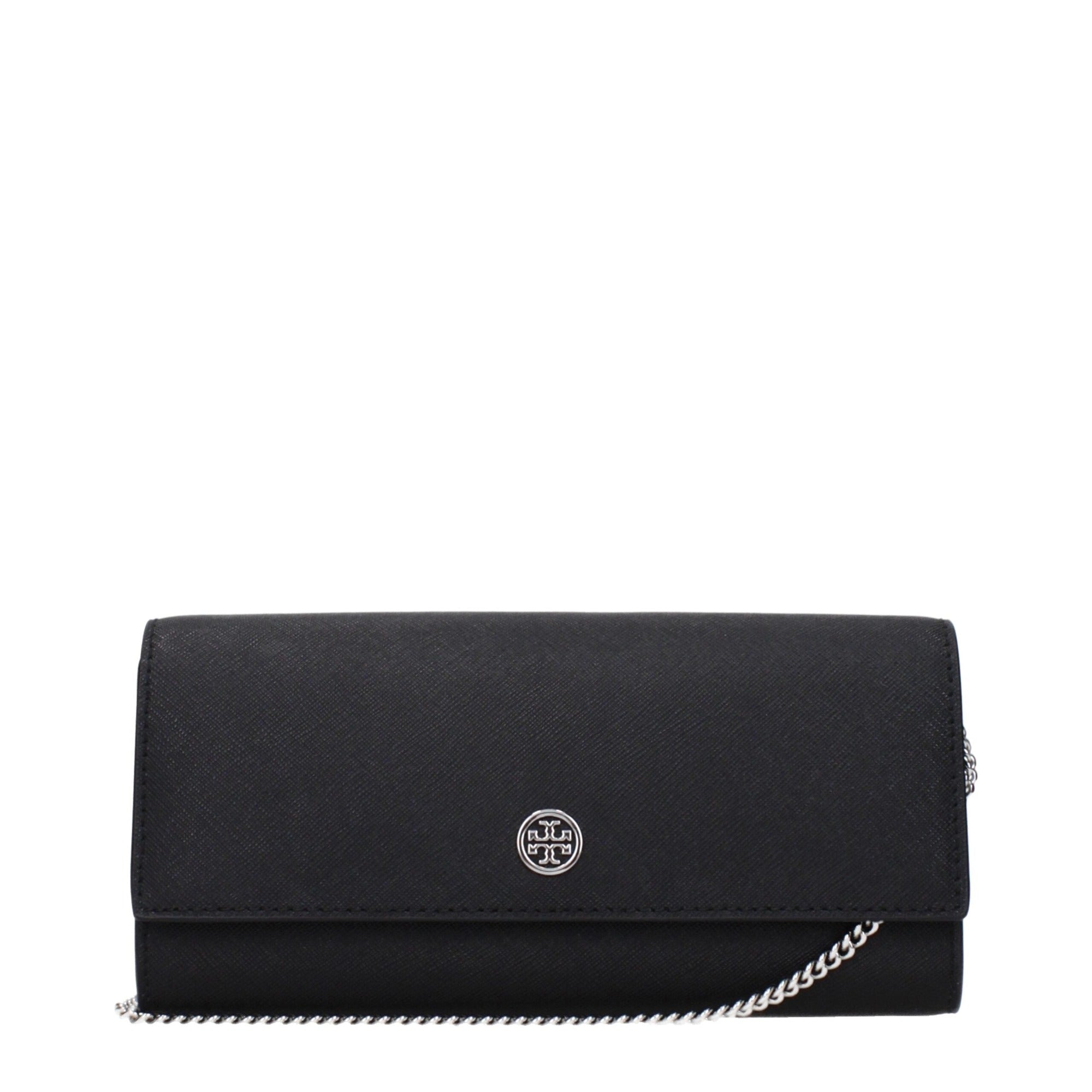 Geantă plic Tory Burch neagră din piele