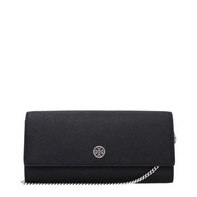 Geantă plic Tory Burch neagră din piele