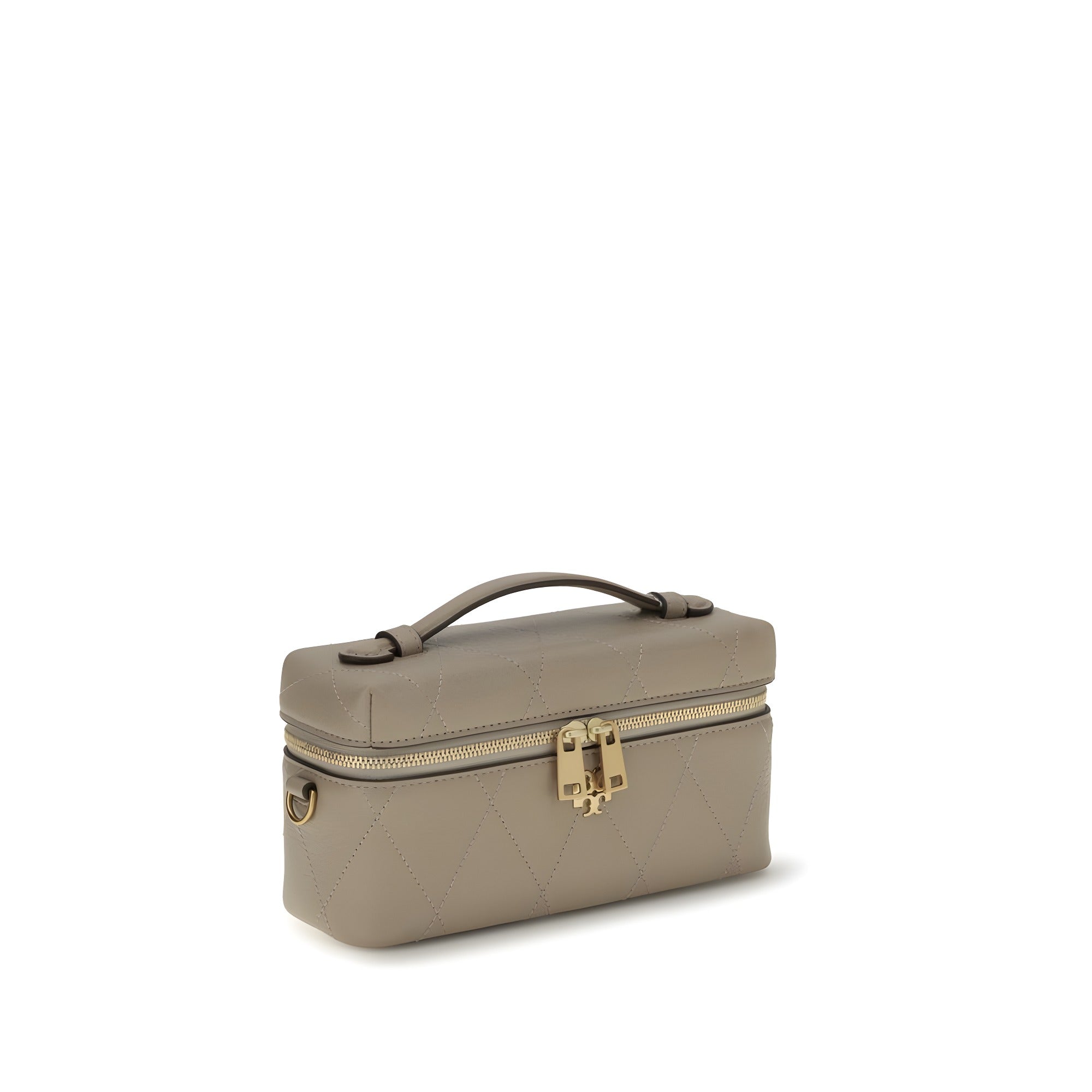 Tory Burch Gray Calf Leather Beauty Case