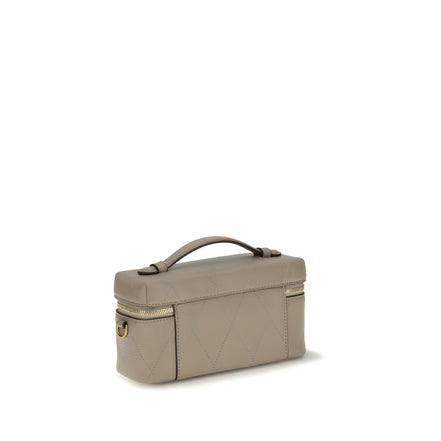 Tory Burch Gray Calf Leather Beauty Case