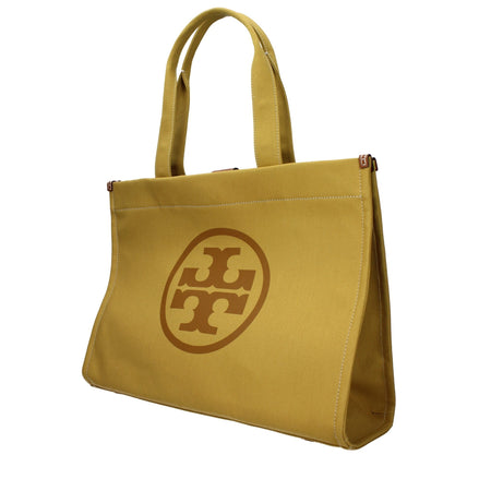 Geantă de umăr Tory Burch din material textil galben