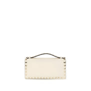Valentino Garavani Beige Rockstud Chain Wallet