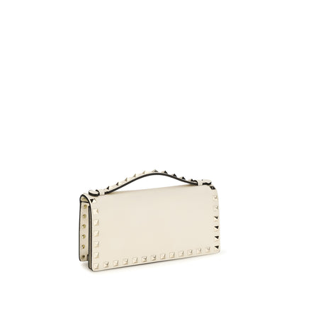 Valentino Garavani Beige Rockstud Chain Wallet