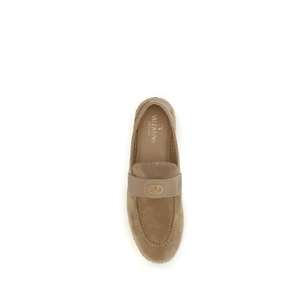 Espadrile Valentino Garavani bej din piele de vițel