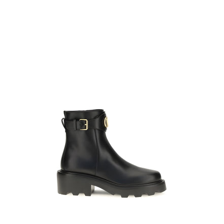 Valentino Garavani Black Calf Leather Ankle Boots