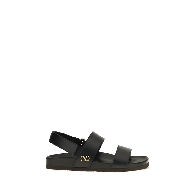 Valentino Garavani Black Flat Sandals