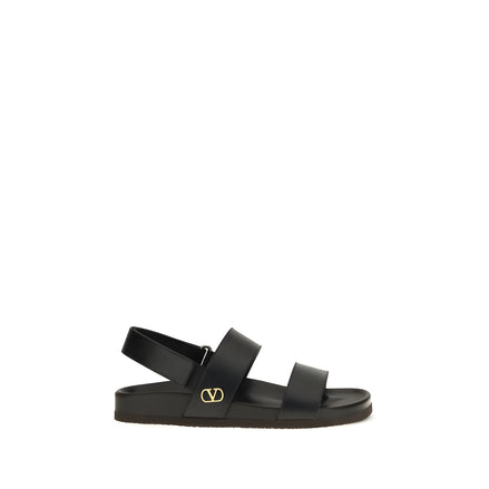 Valentino Garavani Black Flat Sandals