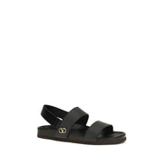 Valentino Garavani Black Flat Sandals