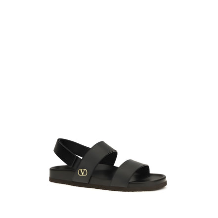Valentino Garavani Black Flat Sandals