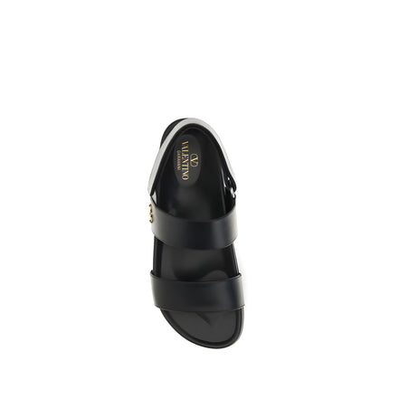 Valentino Garavani Black Flat Sandals