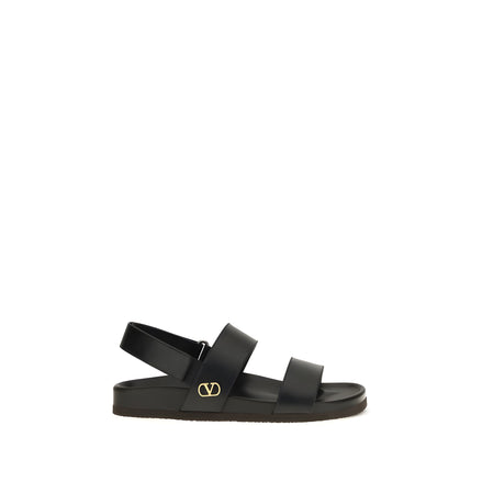 Valentino Garavani Sandale plate negre
