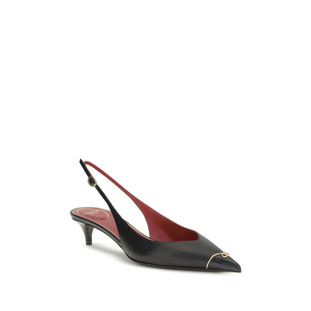 Valentino Garavani Black Mid Heel Pumps