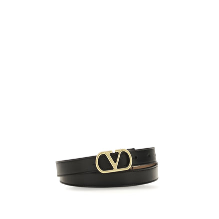 Valentino Garavani Black Reversible VLogo Belt 2cm
