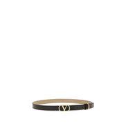 Curea reversibilă Valentino Garavani neagră cu logo V, 2 cm