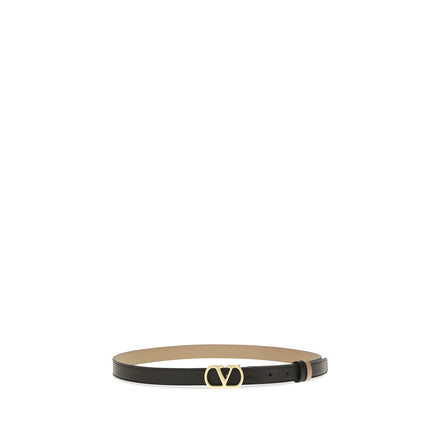 Valentino Garavani Black Reversible VLogo Belt 2cm