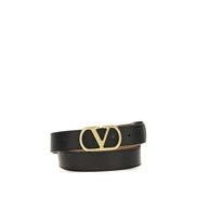 Valentino Garavani Black Reversible VLogo Belt