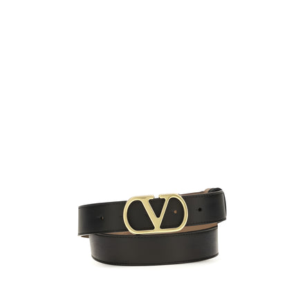 Valentino Garavani Black Reversible VLogo Belt