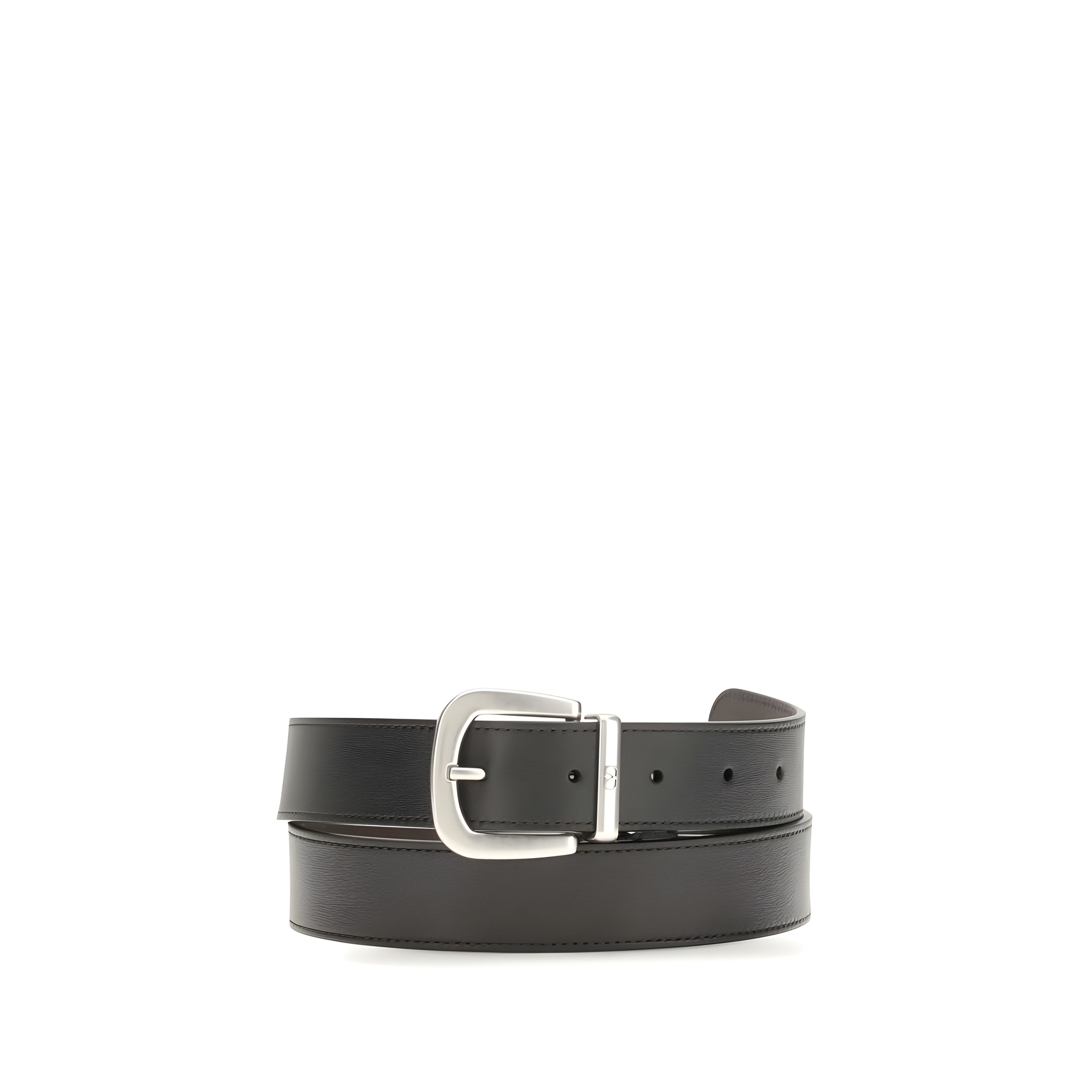Valentino Garavani Black Reversible V-Logo Belt