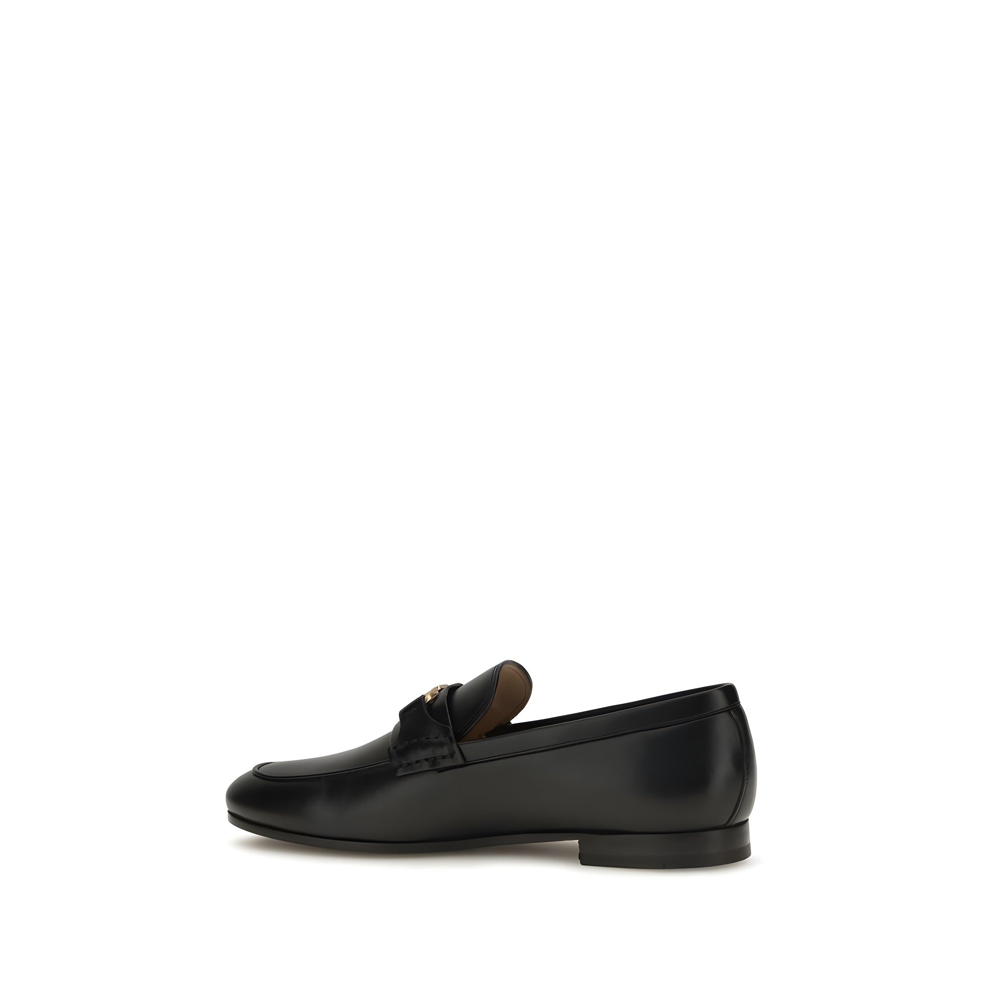 Valentino Garavani Black Calf Leather Slip-On Loafers