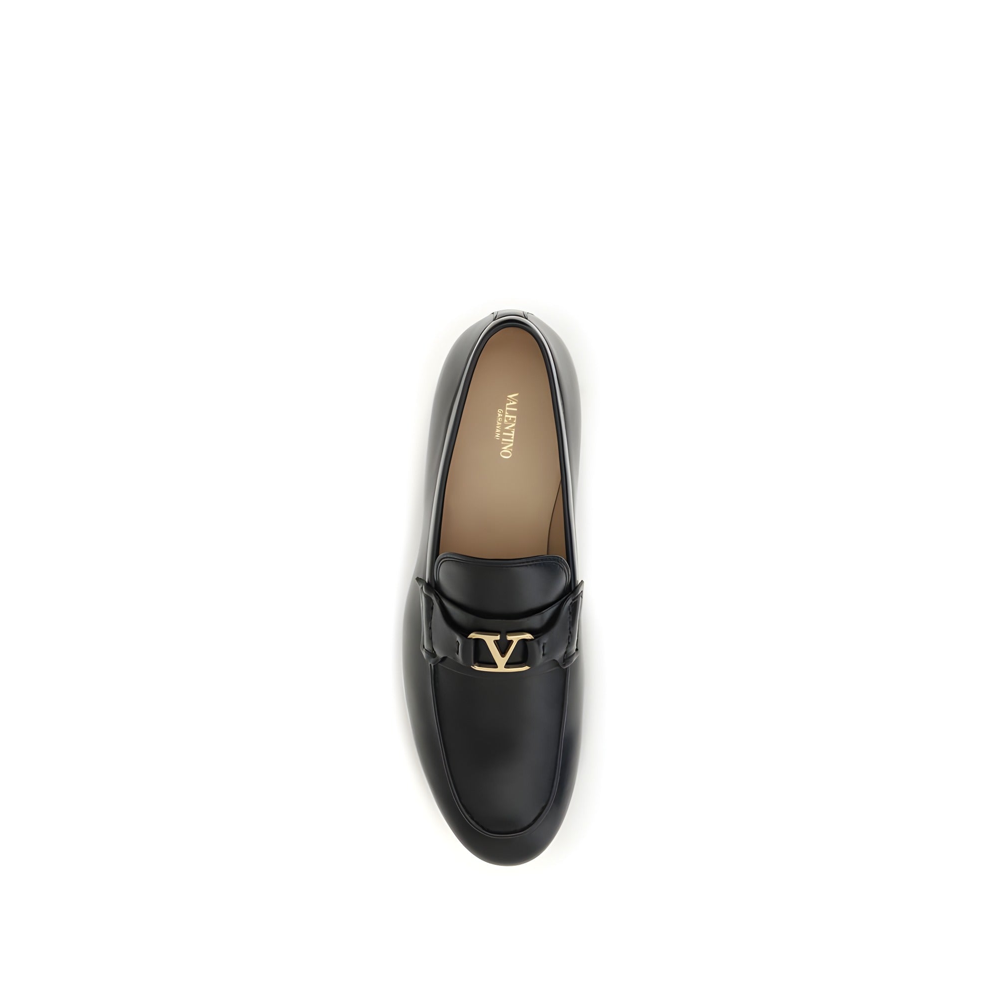 Valentino Garavani Black Calf Leather Slip-On Loafers