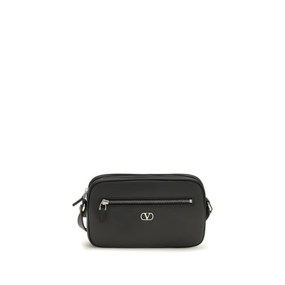 Geantă crossbody Valentino Garavani neagră din piele