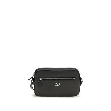Geantă crossbody Valentino Garavani neagră din piele
