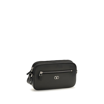 Geantă crossbody Valentino Garavani neagră din piele