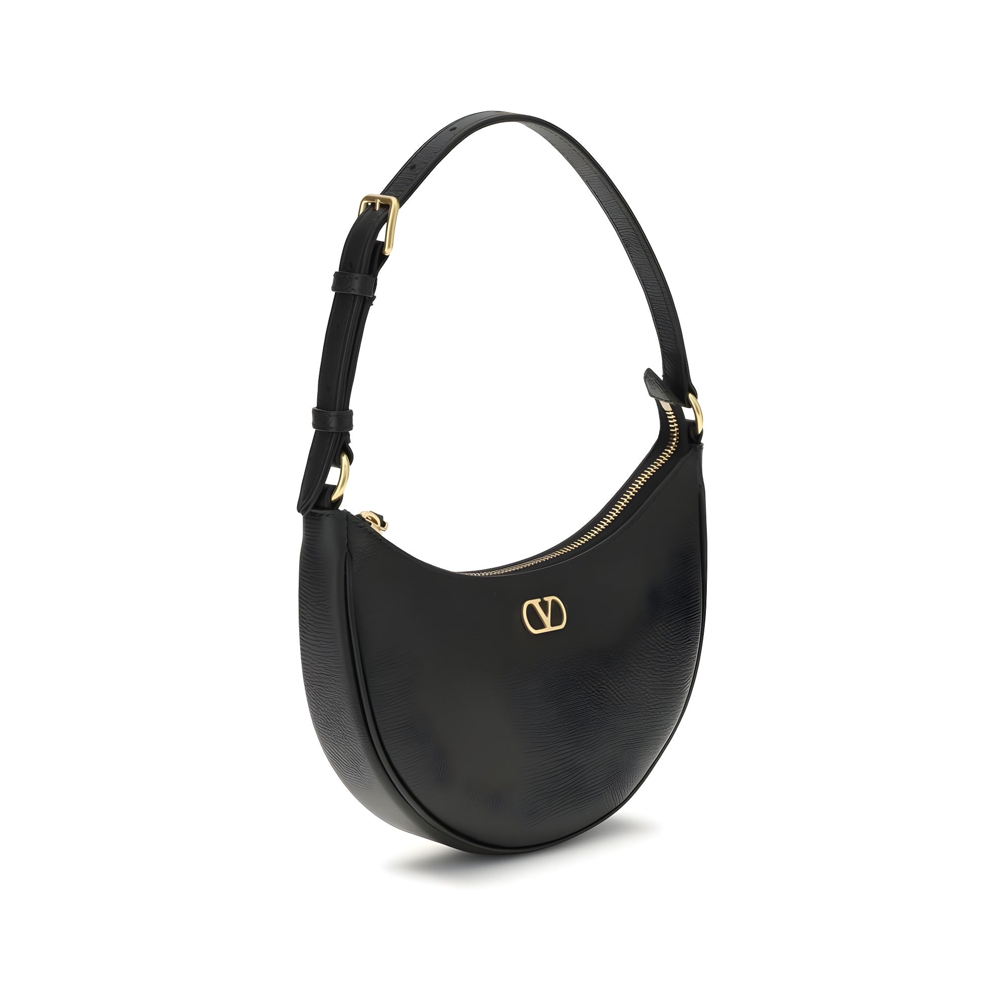 Valentino Garavani Black Calf Leather Shoulder Bag