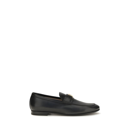 Valentino Garavani Black Calf Leather Slip-On Loafers