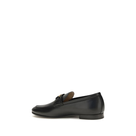 Valentino Garavani Black Calf Leather Slip-On Loafers