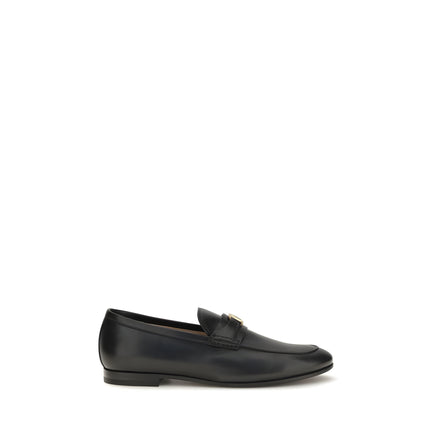 Valentino Garavani Black Calf Leather Slip-On Loafers